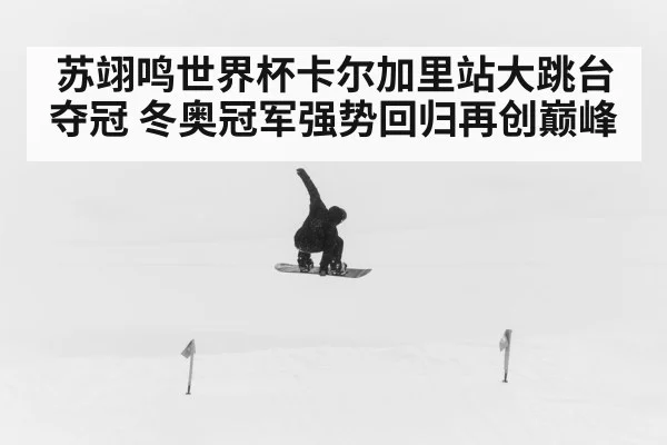 苏翊鸣世界杯卡尔加里站大跳台夺冠 冬奥冠军强势回归再创巅峰